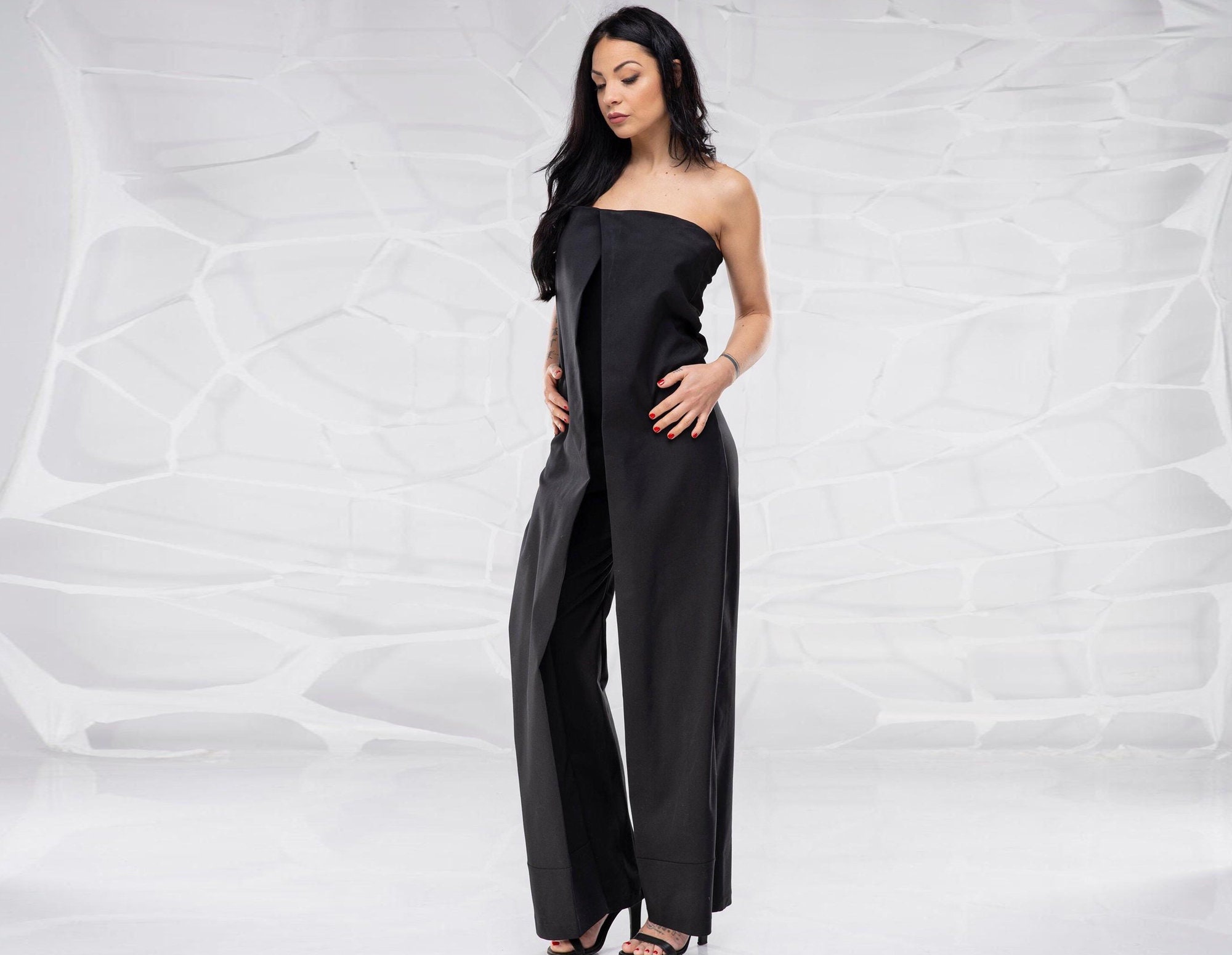 Formal Dress: 70018. Long, Off The Shoulder, Jumpsuit