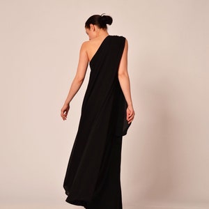 Abito da ospite di nozze, Abito con cravatta nera, Abito nero formale, Abito da cocktail stravagante, Abbigliamento taglie forti, Abito Kaftan, Abito elegante