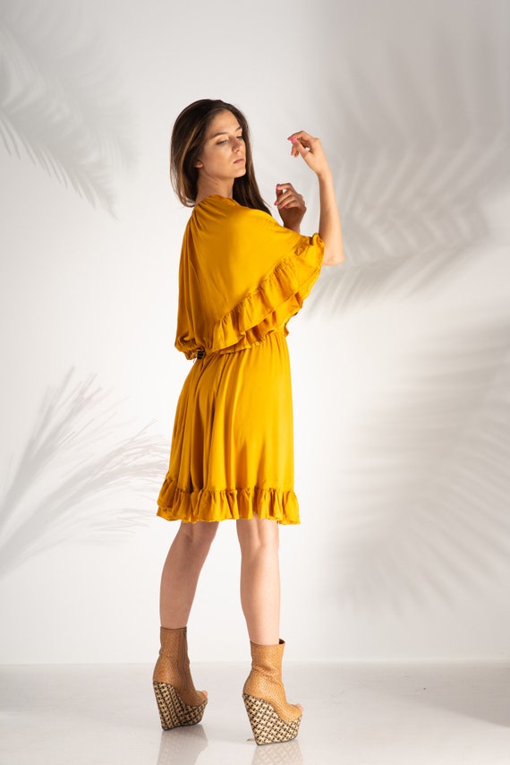 plus size mustard dress