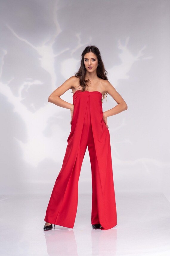 red plus size jumpsuit
