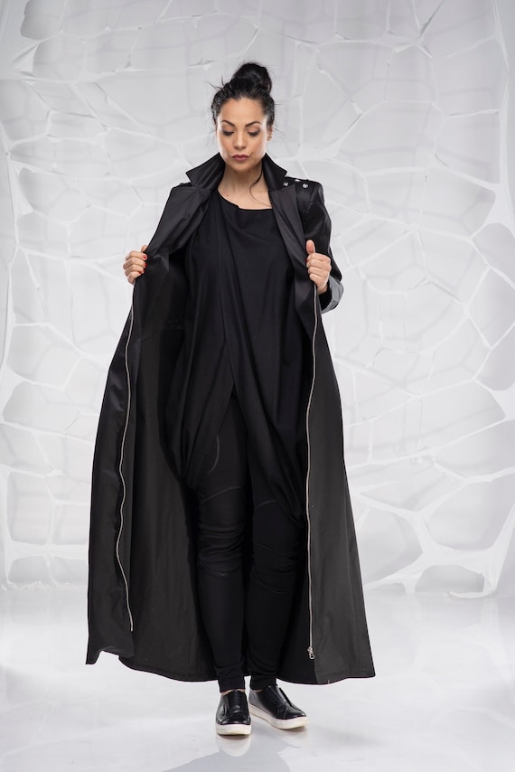 Startpunt Arab Verward zijn Dames lange jas gothic plus size kleding zwarte winterjas - Etsy Nederland