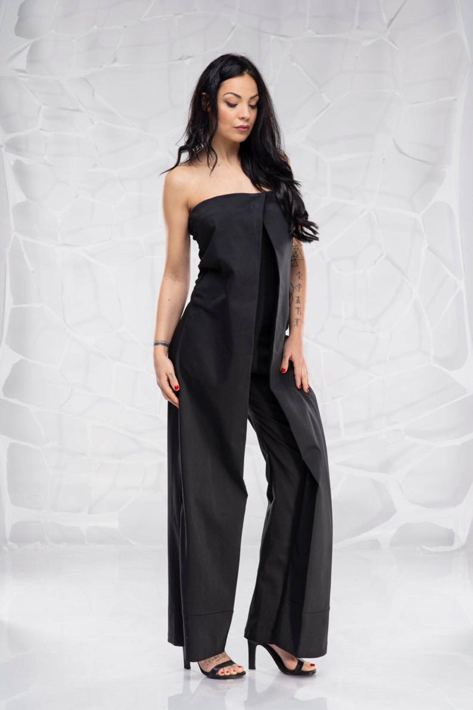 One Piece Jumpsuit Black Jumpsuit Women Overall Plus Size Etsy