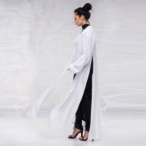 Avant Garde Clothing, Festival Jacket, White Futuristic Tunic, Plus Size Clothing, White Boho Clothing, Womens Clothing, Long Tunic Top