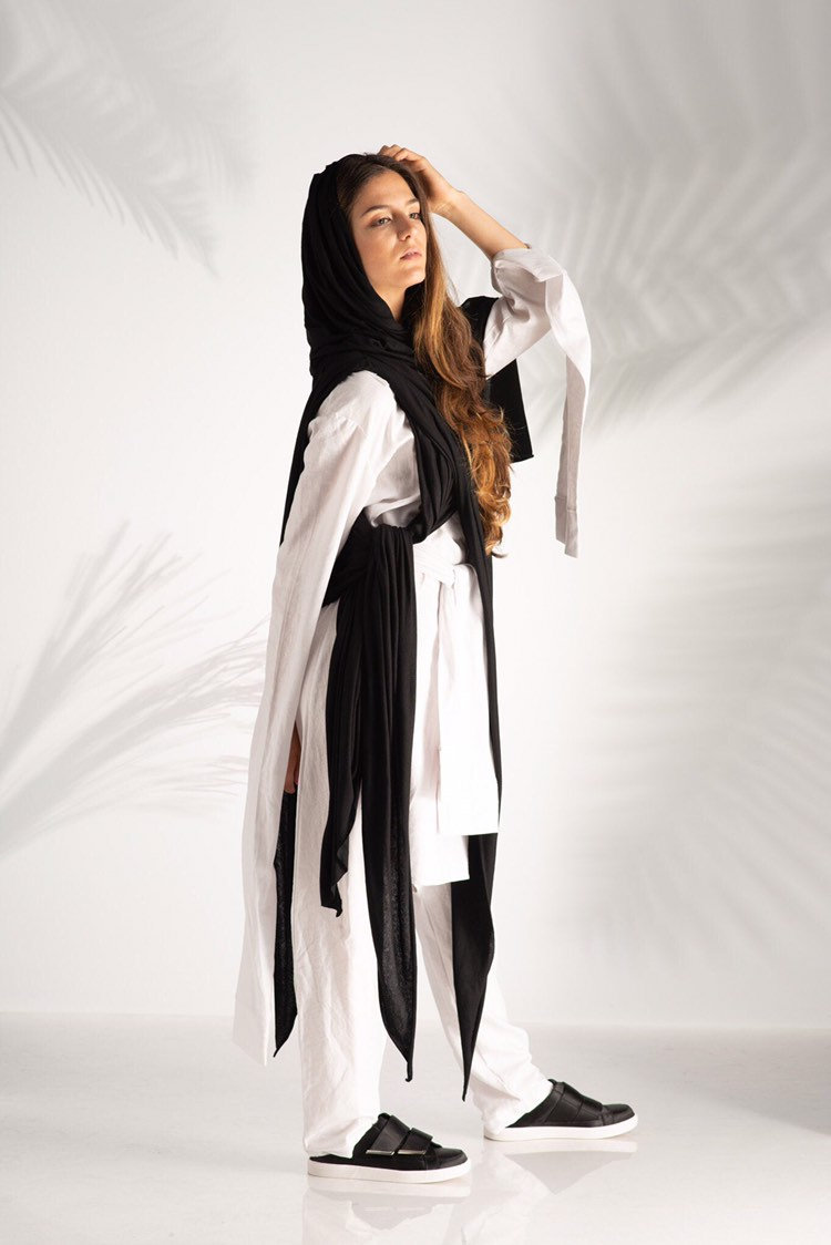 Hooded Cardigan, Asymmetric Top, Cyberpunk Clothing, Black Cardigan, Dystopian Clothing, Post Apocalyptic, Plus Size Clothing, Techwear
