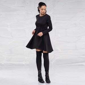 black dress with wing sleeves Batwing Sleeve Glam Dress