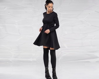 Little Black Dress, Gothic Dress, Short Dress, Mini Dress, Long Sleeve Dress, Plus Size Clothing, Oversize Dress, Cocktail Dress,Night Dress