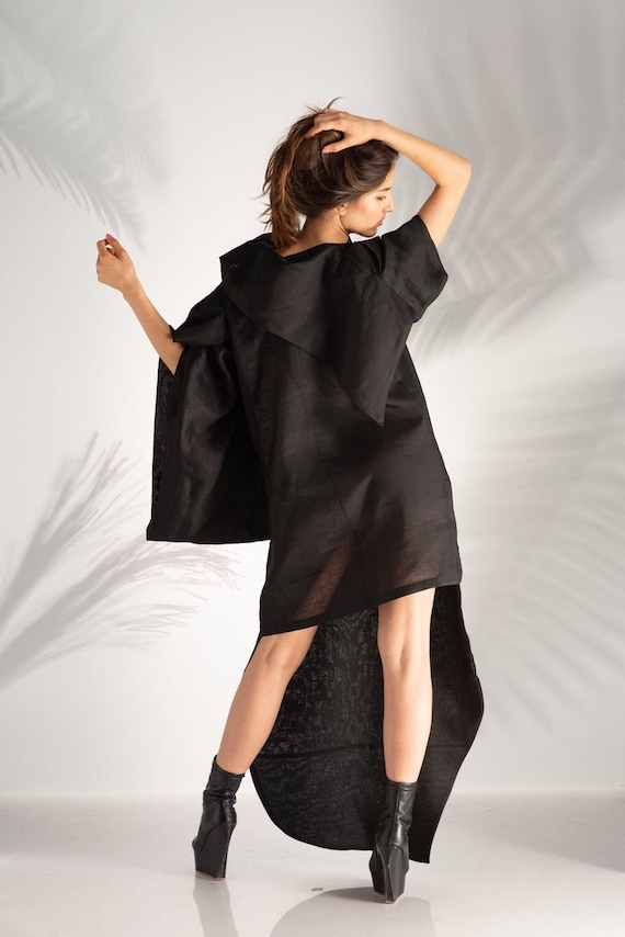 Black linen kaftan hot sale