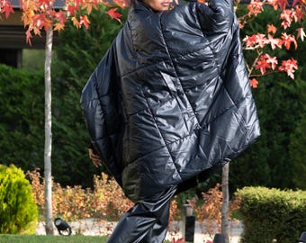 Black Puffer Jacket, Womens Quilted Coat, Womens Oversize Coat, Winter Clothing, Womens Clothing, Extravagant Jacket, Futuristic Clothing