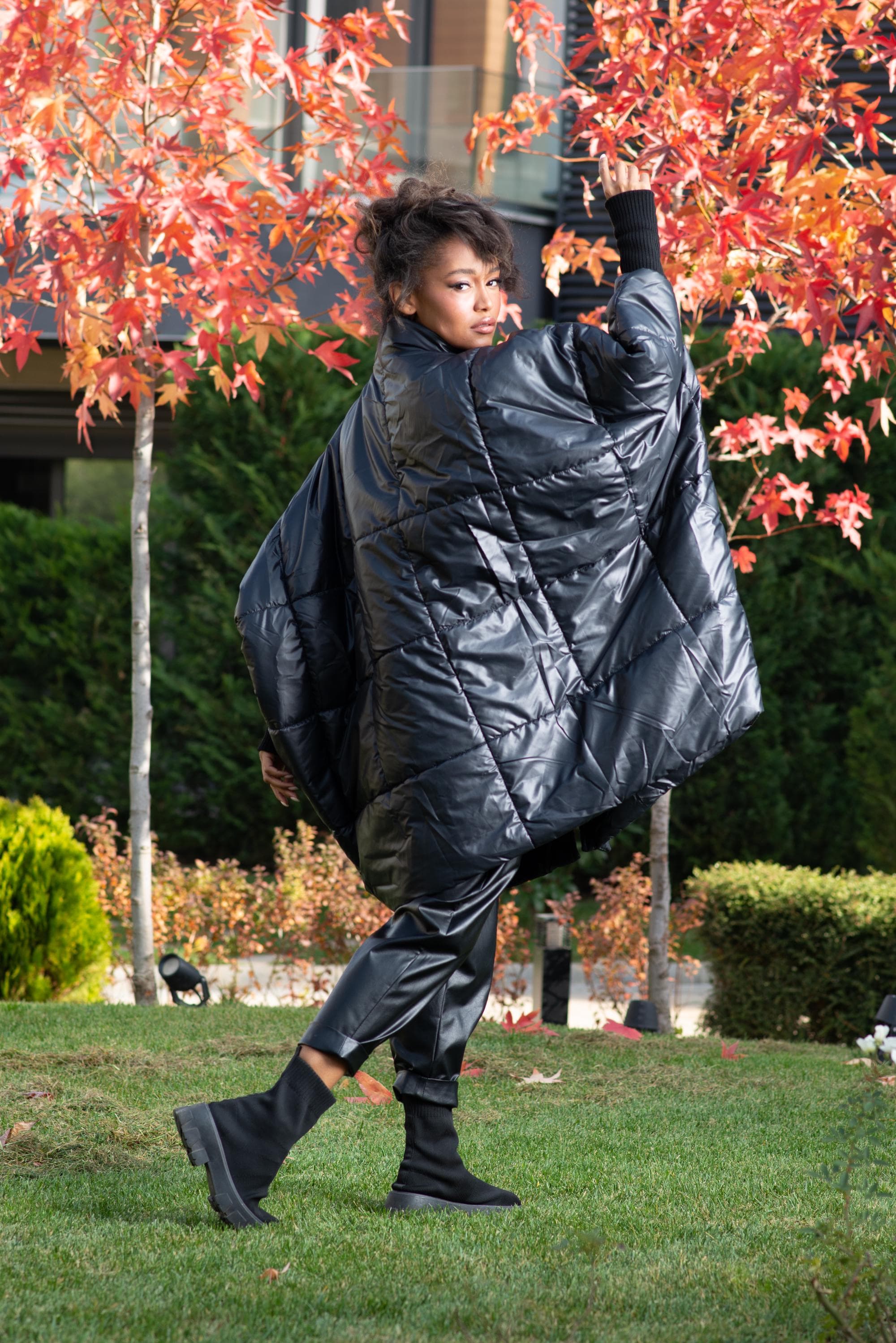 Shawl Collar Puffer Coat - Etsy