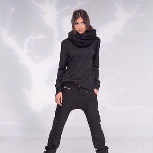 Drop Crotch Pants, Black Pants, Steampunk Pants, Plus Size Clothing, Women Long Pants, Women Trousers, Suit Pants, House Wear, Cotton Pants