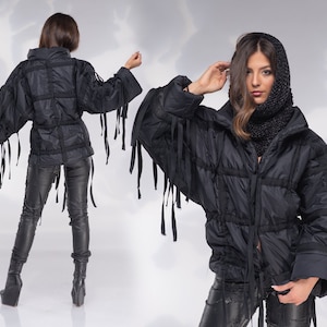 Avant Garde Jacket, Puffer Jacket, Winter Jacket, Black Coat, Oversized Jacket, Bomber Jacket, Plus Size Clothing, Coat For Women,