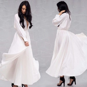 White Maxi Dress, Long Sleeve Dress, White Formal Dress, White Evening Gown, Plus Size Clothing, Cocktail Dress, Boho Dress, Floor Length