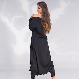 Women Harem Jumpsuit, Black Jumpsuit, Drop Crotch Jumpsuit, Plus Size Clothing, Oversize Jumpsuit, Off Shoulder Jumpsuit, Avant Garde image 5