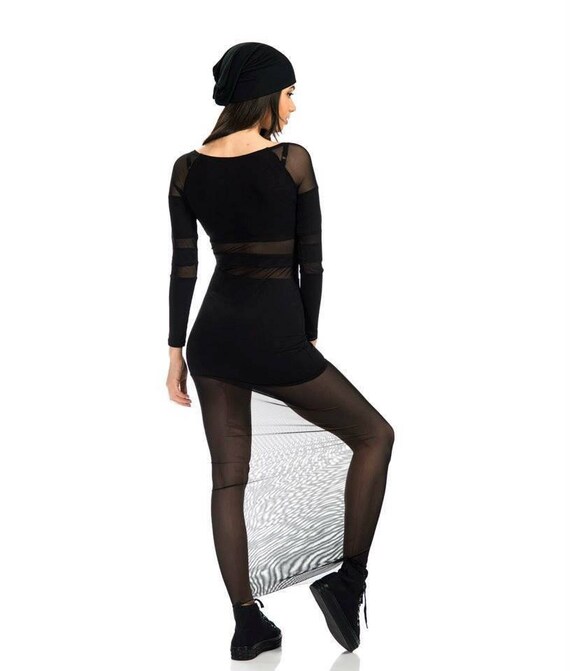 tight black maxi dress