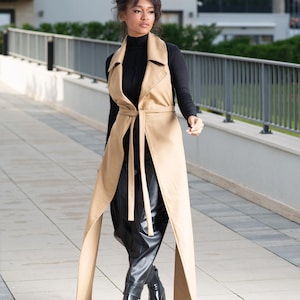 Futuristic Wool Top, Summer Jacket, Avant Garde Vest, Extravagant Wool Top, Womens Clothing, Cyberpunk Clothing, Asymmetrical Tunic Top