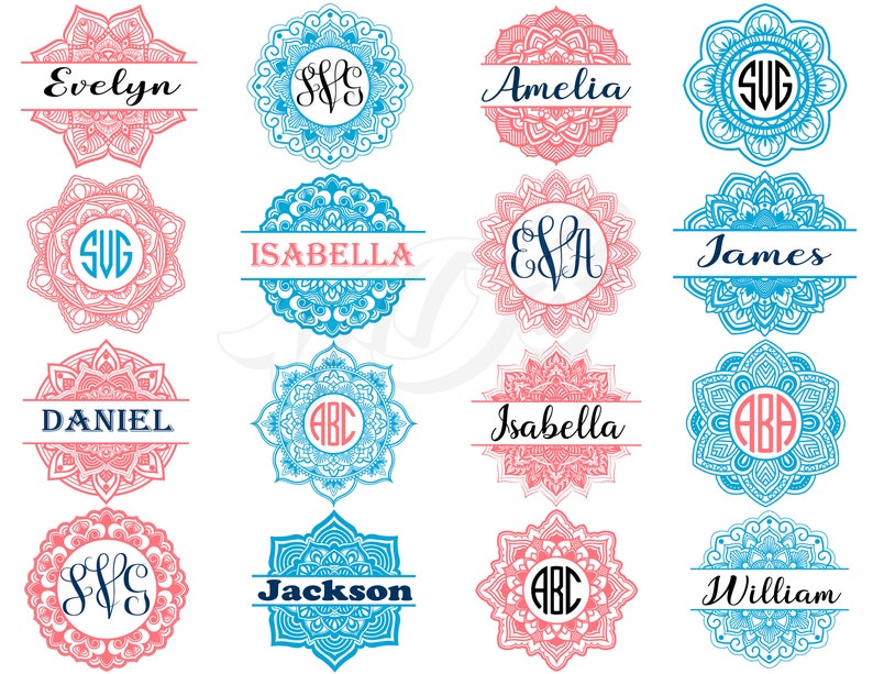 Download Mandala Svg Mandala Monogram Svg Mandala Monogram Digital Etsy