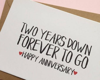 2nd anniversary card etsy