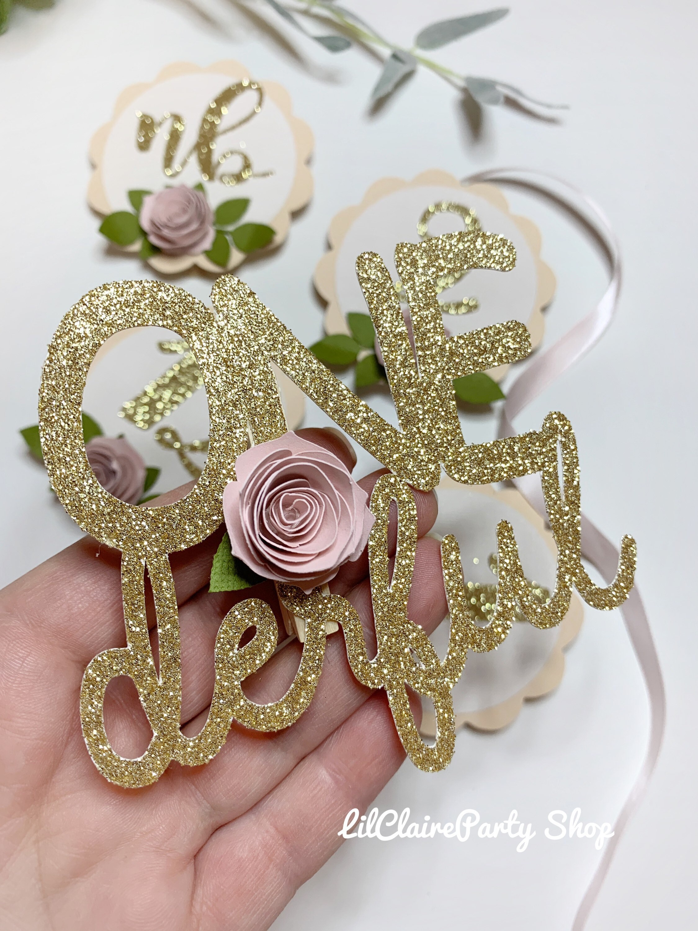 Little Miss Onederful Cake Topper – First Birthday Glitter Topper With ...