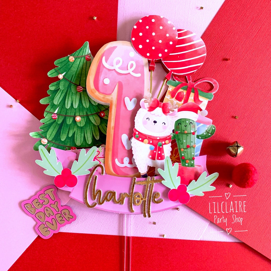 llama-cake-topper-christmas-llama-llama-theme-party-falala-etsy