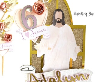 Jesus Cake Topper, Jesus Birthday Theme, Religious Party