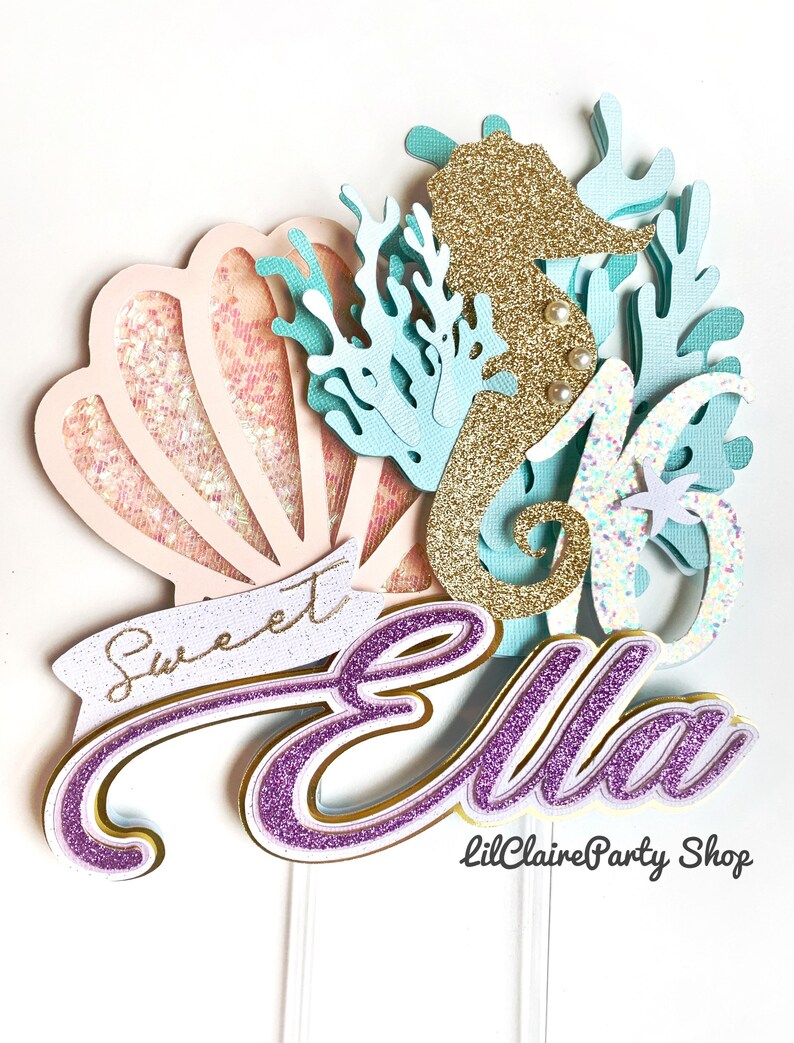 Under the Sea Cake Topper Seahorse Cake Topper Under the Sea Etsy