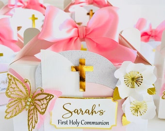 First Communion Favor Box, First Holy Communion, Candy box for parties, gift box