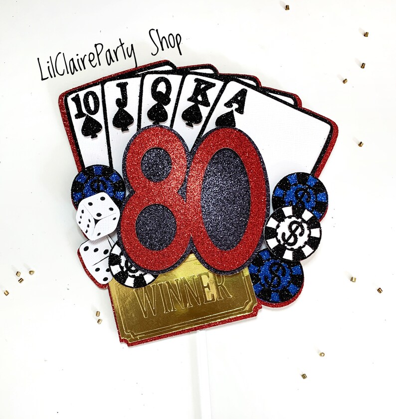 Casino Cake Topper Casino Theme Birthday Decoration Las - Etsy