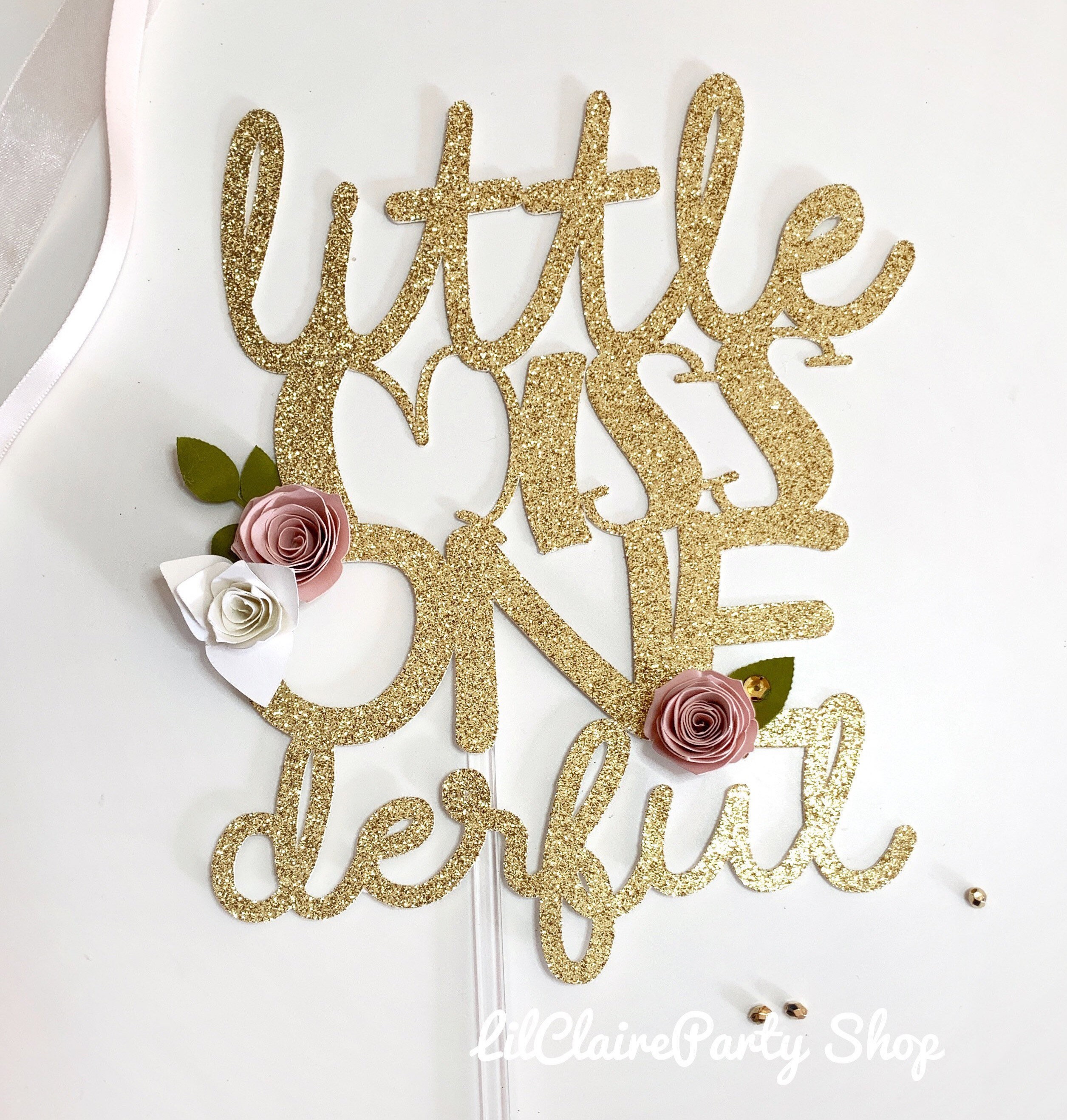Little Miss Onederful Cake Topper – First Birthday Glitter Topper With ...