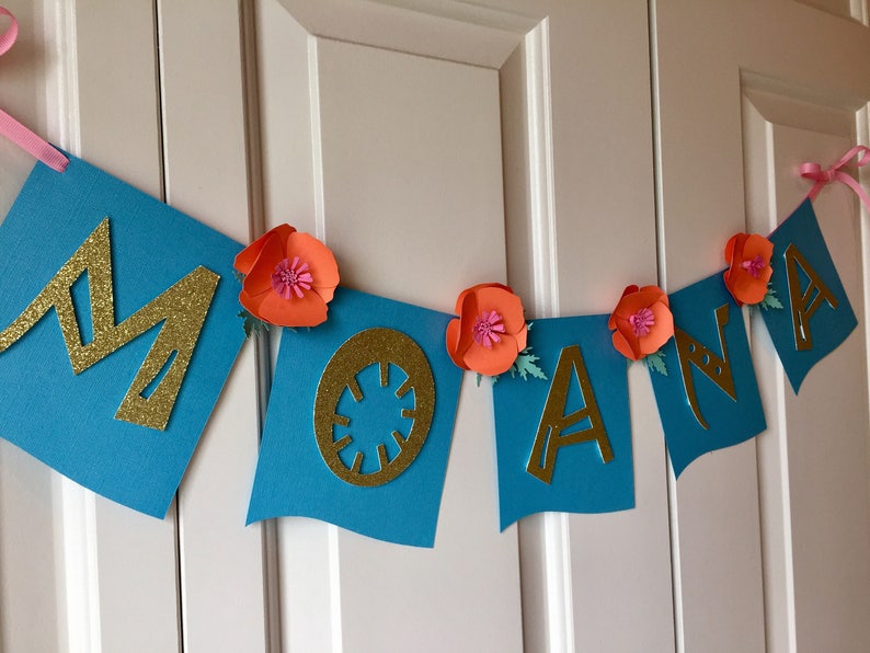 Moana Banner Moana Birthday Party Luau Banner Custom Etsy