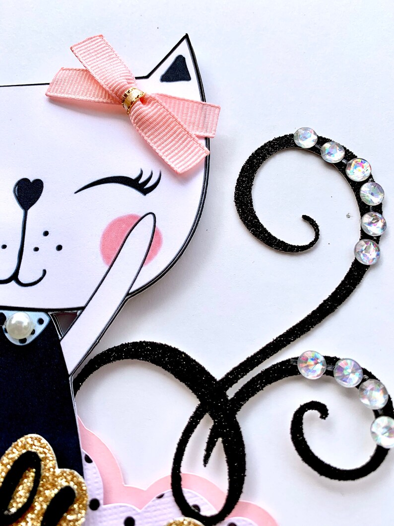 Cat Cake Topper Kitty Cat Cake Topper Kitty Cat Party Etsy