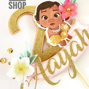 Baby Moana Cake topper, Moana Birthday Theme, Baby Moana Party Decor