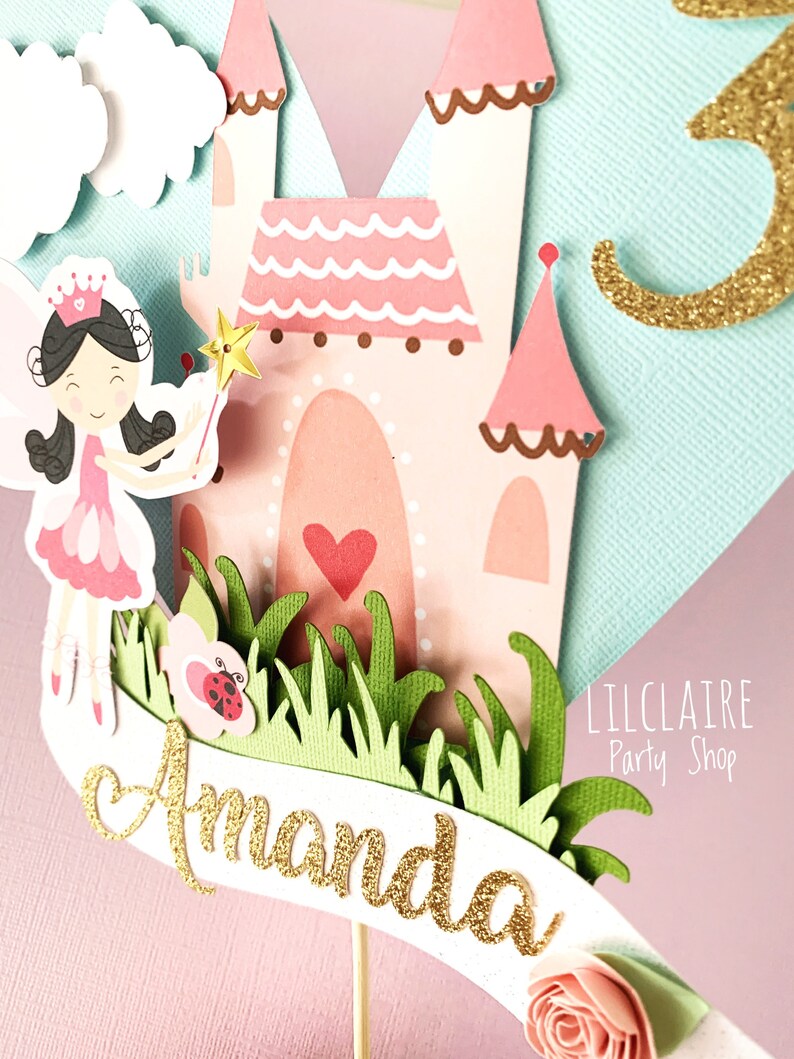 Fairytale Cake Topper Fairy Tale Princess Birthday Theme Etsy