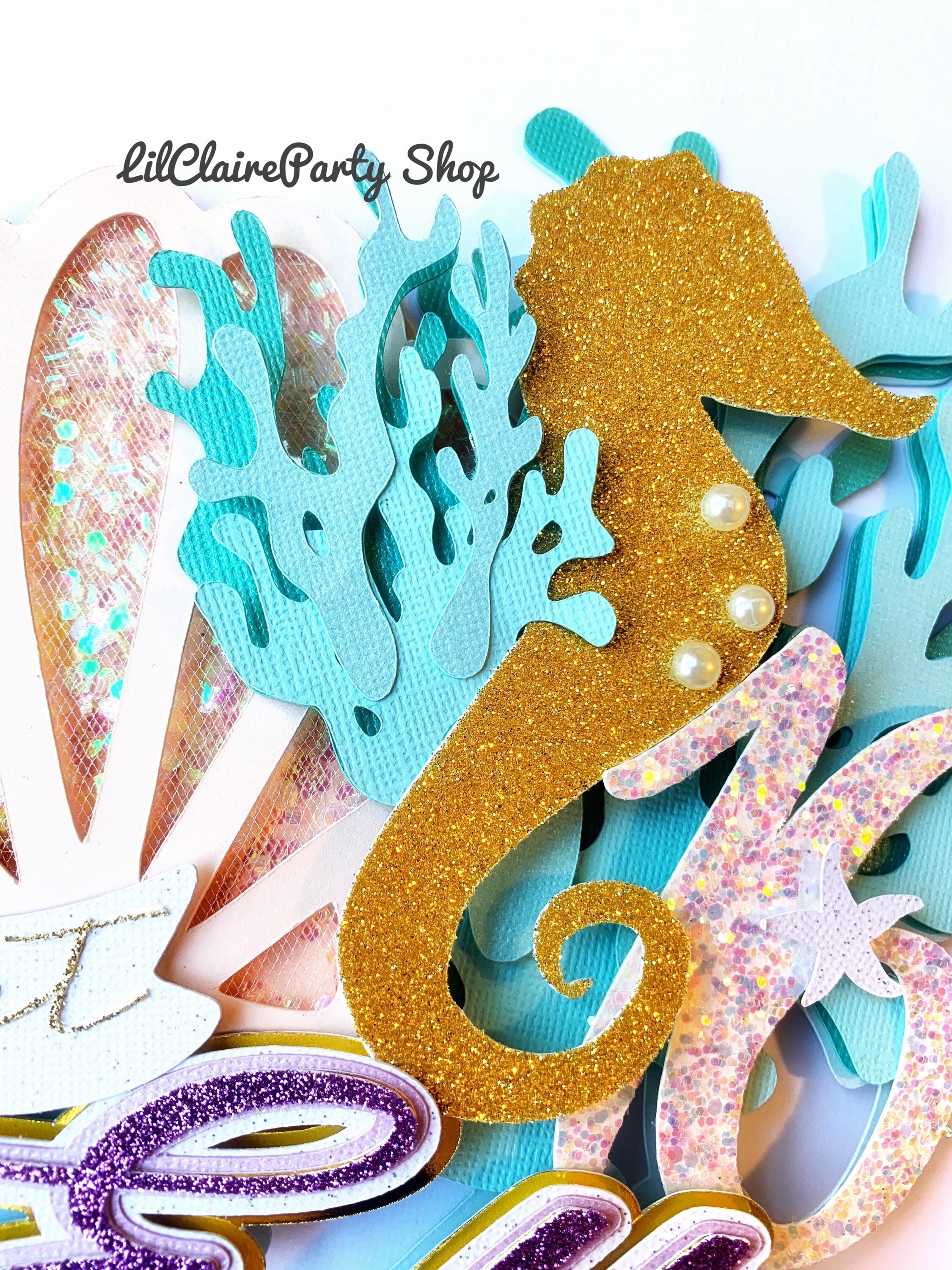 Under the Sea Cake Topper Seahorse Cake Topper Under the Sea Etsy