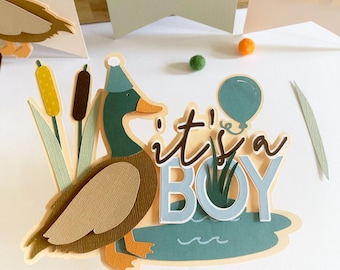 Mallard Duck Cake Topper, It’s a Boy Baby Shower, Duck Baby Shower Decor, Woodland Gender Reveal Cake Topper