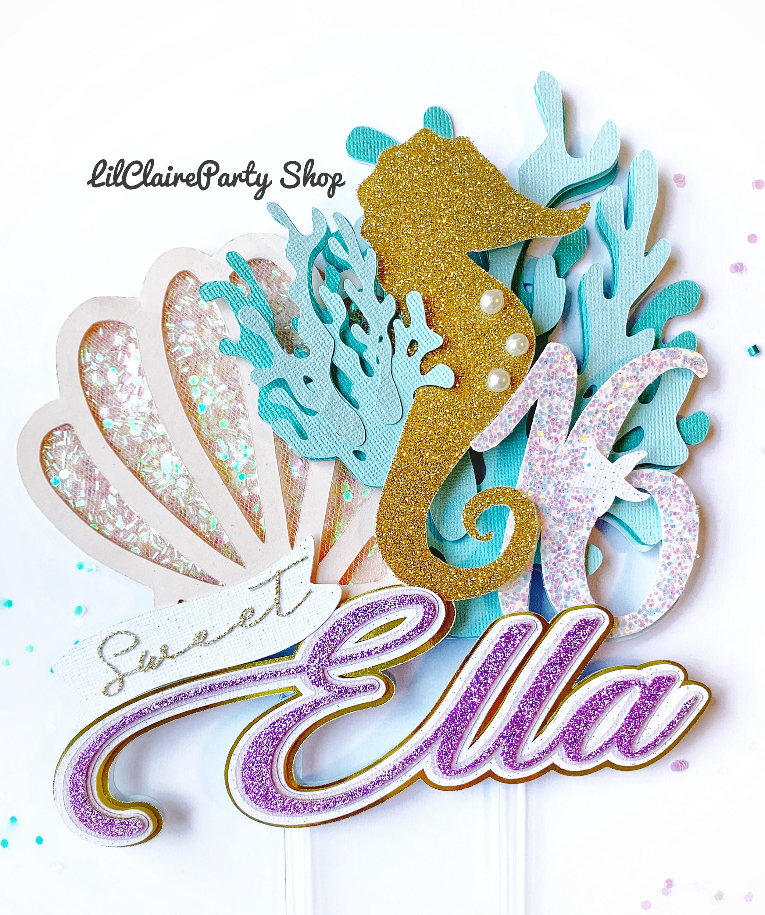 Under the Sea Cake Topper Seahorse Cake Topper Under the Sea Etsy
