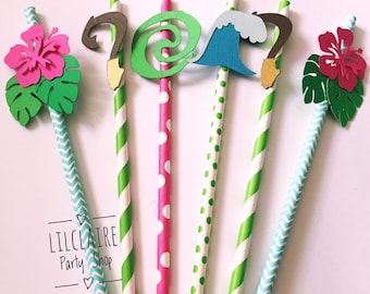 Moana Straws, Moana party decorations, Moana Birthday Party, Moana topper