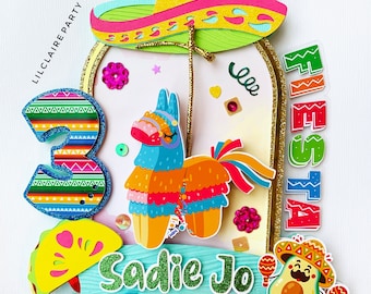 Fiesta cake topper, three esta cake topper, Mexican fiesta birthday decor, Cinco de mayo birthday, taco twosday birthday decor, taco party