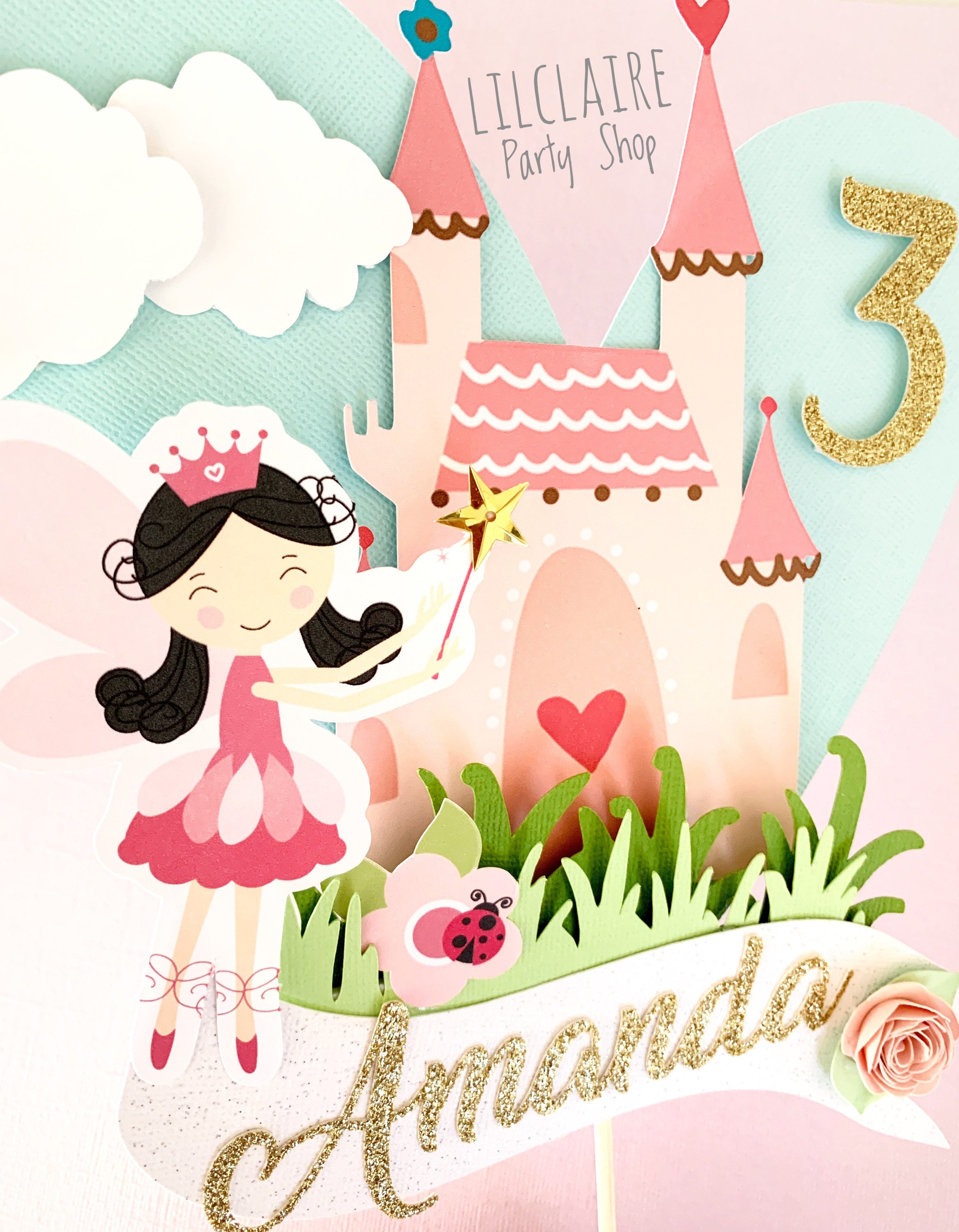 Fairytale Cake Topper Fairy Tale Princess Birthday Theme Etsy UK