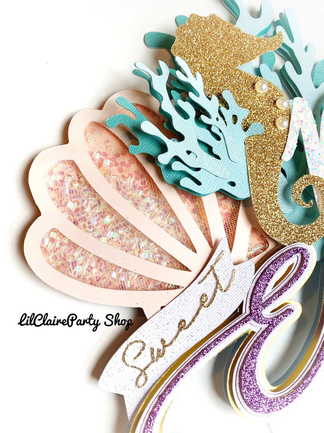 Under the Sea Cake Topper Seahorse Cake Topper Under the Sea Etsy