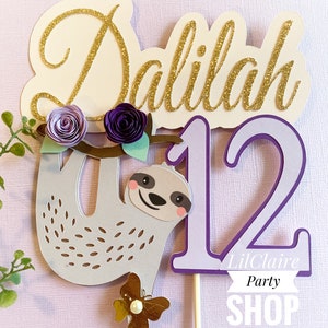 Sloth Birthday Theme, Sloth Cake Topper, Sloth centerpiece, Sloth baby shower, First Birthday,