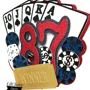 Casino Cake Topper, Casino Theme Birthday Decoration, Las Vegas ...