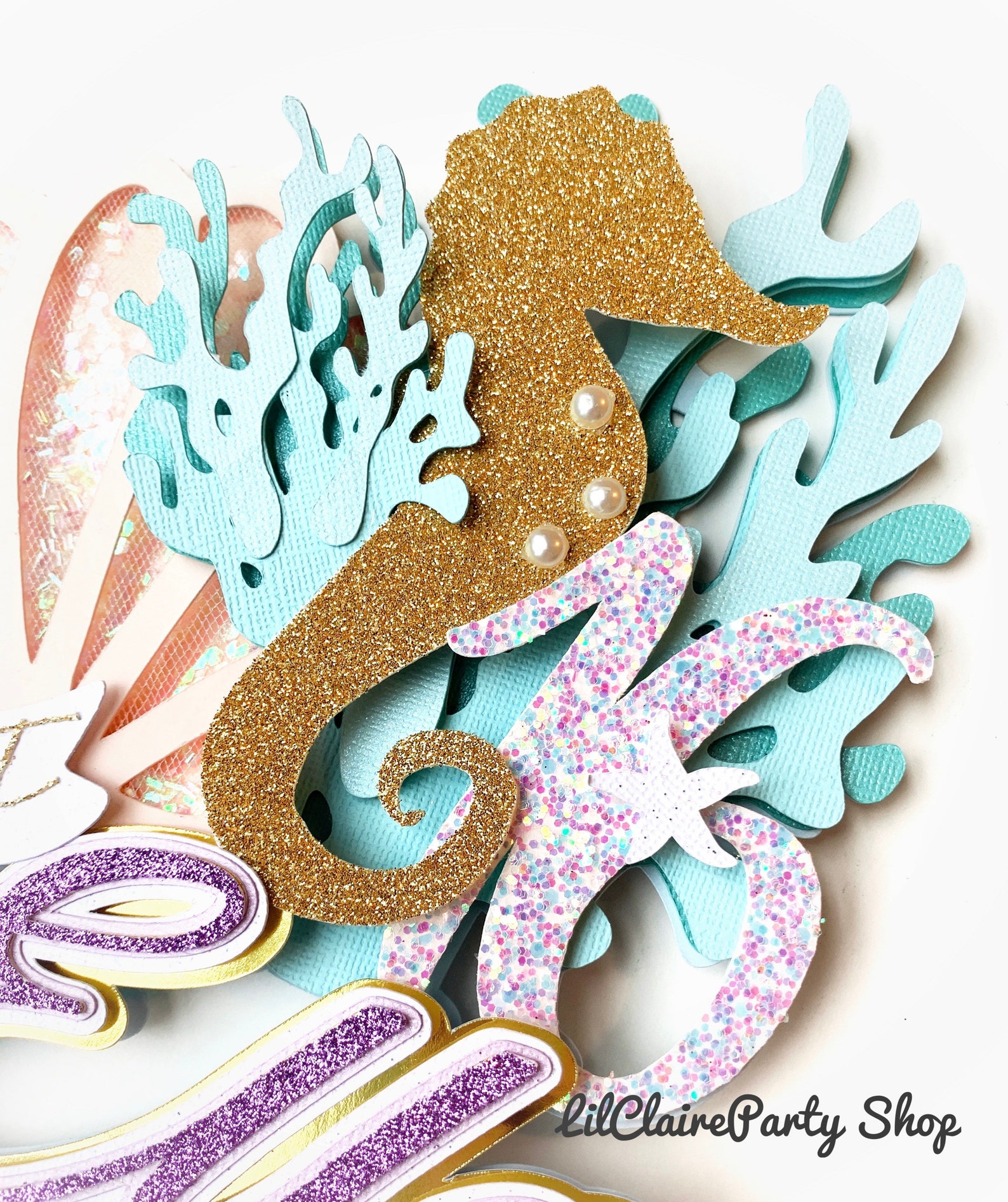 Under the Sea Cake Topper Seahorse Cake Topper Under the Sea Etsy