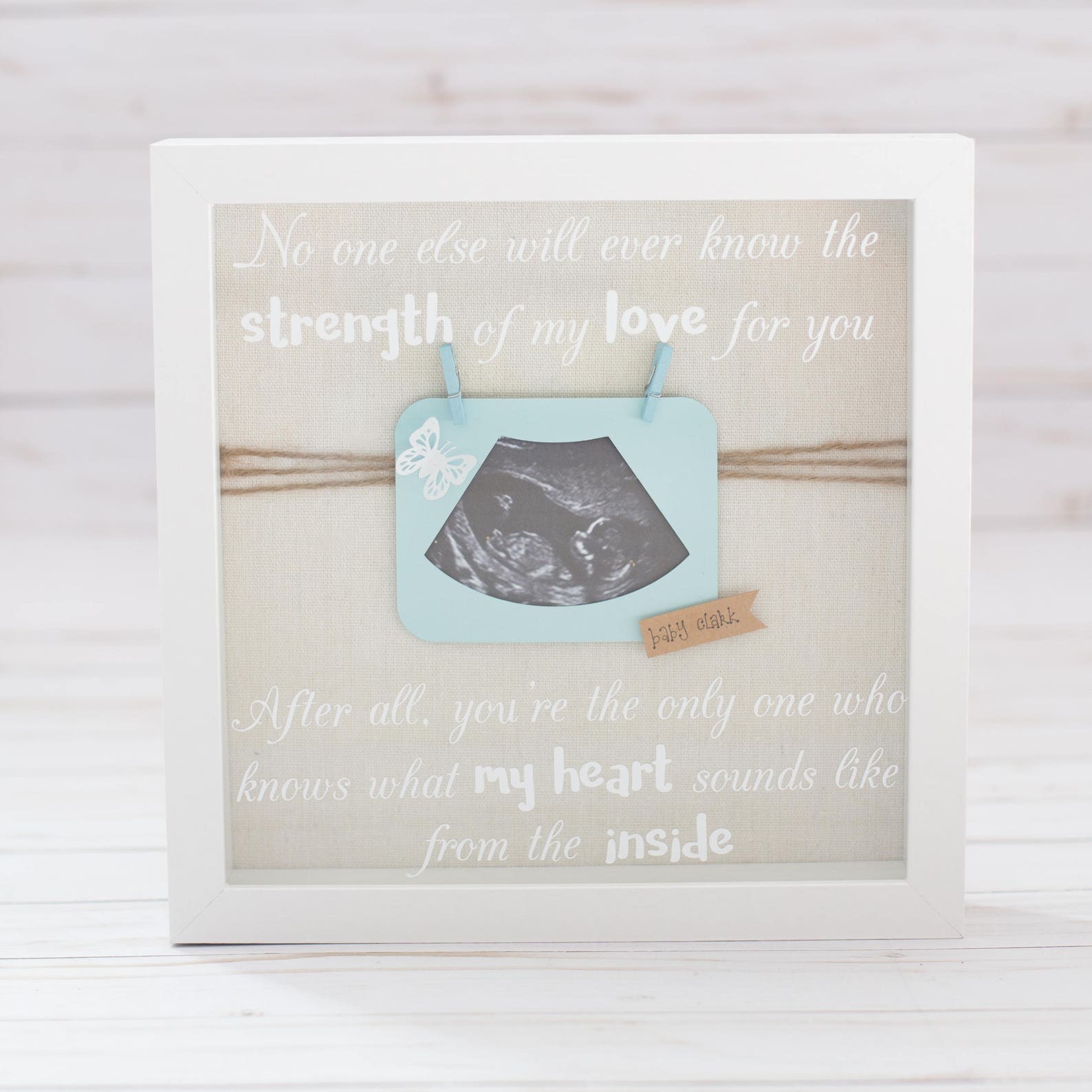 Baby Scan Photo Frame Personalized Ultrasound Shadow Box for Etsy