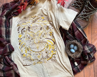 Missouri Flora & Fauna Native Wildlife Screen Printed Graphic Tee and Crewneck Sweatshirt, Cottagecore Gift, Light Academia Field Guide Art