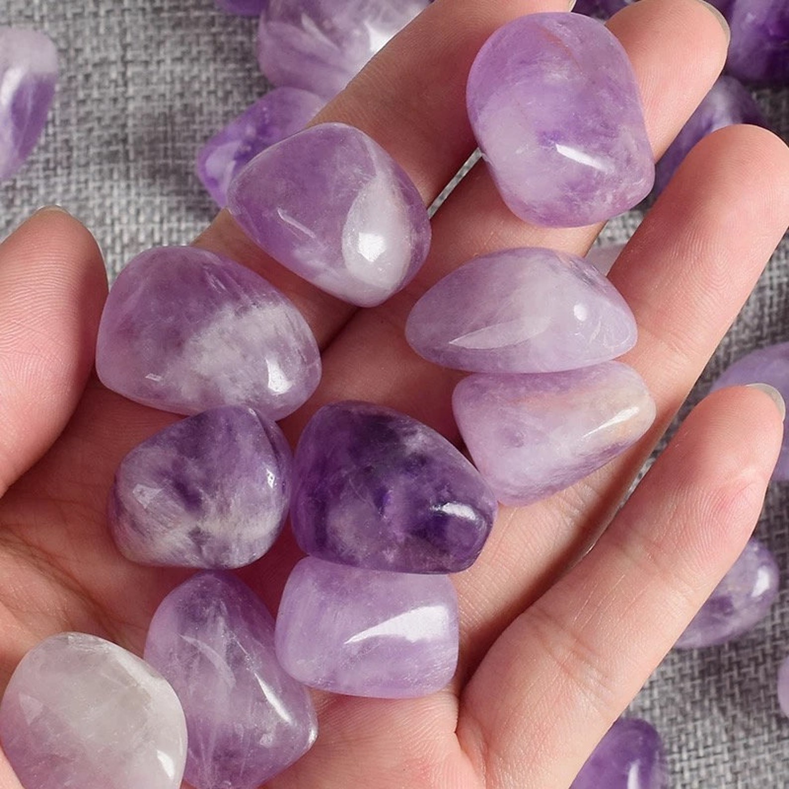 Amethyst Quartz Tumbled Smooth Crystal Etsy