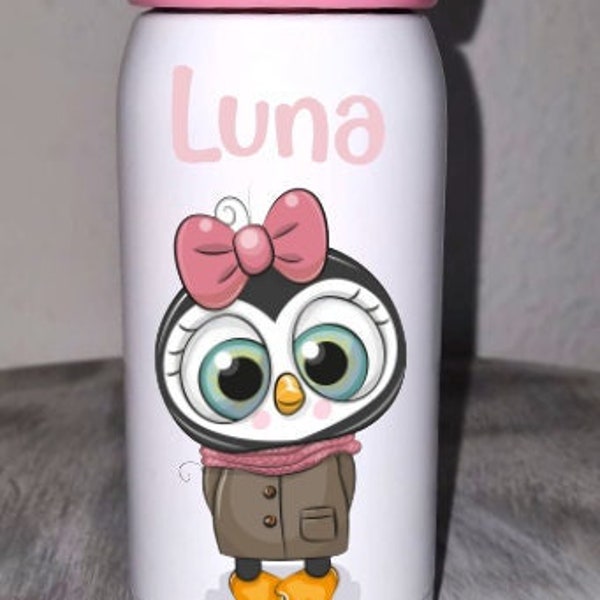 insulated stainless steel bottle bear cap - penguin