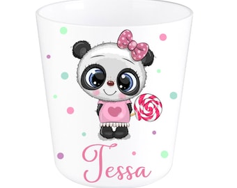 unbreakable cup/glass personalized child panda lollipop