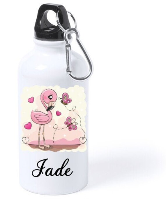 Gourde Personnalisée Flamant Rose/Gourde Prénom Enfant