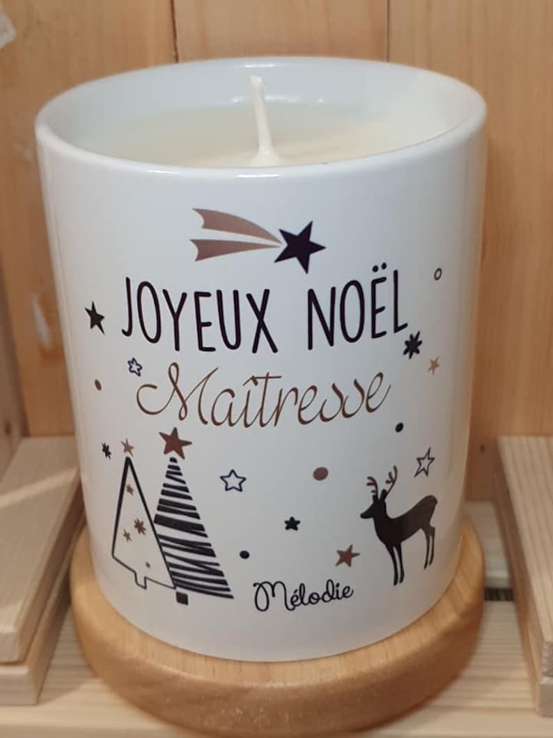 Bougie personnalisée artisanale joyeux noël  Etsy