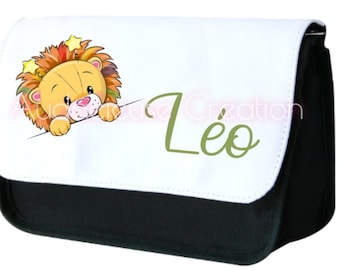 trousse personnalisée lion écolier